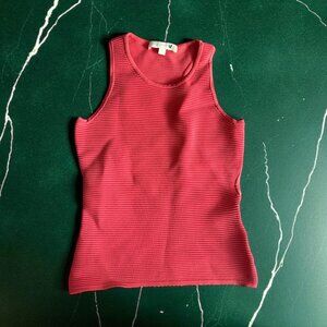 JONATHAN SIMKHAI Coral Ribbed Cutout Back Ribbed Tank Size Small